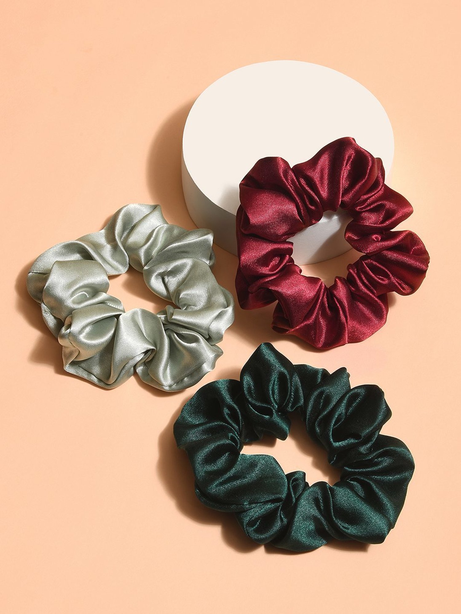 ToniQ White Printed Ponytail Holder Scrunchie