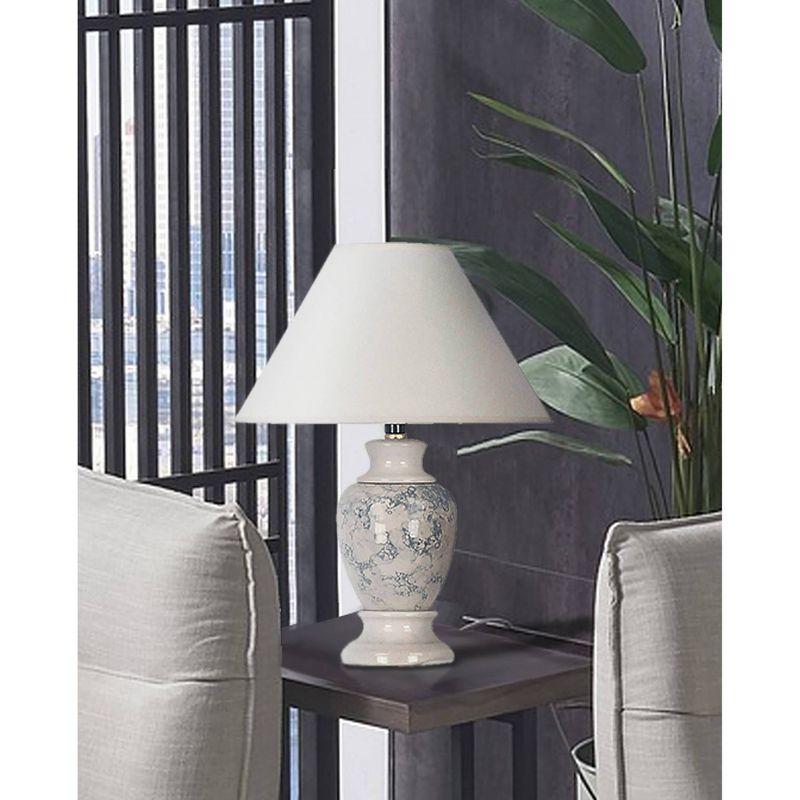 13" Traditional Ceramic Table Lamp Ivory - Ore International