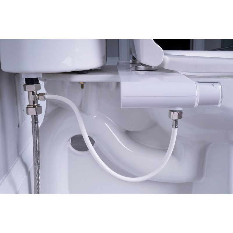 Rear and Feminine Ultra Thin Toilet Attachment with Self Cleaning Dual Nozzles White - Genie Bidet