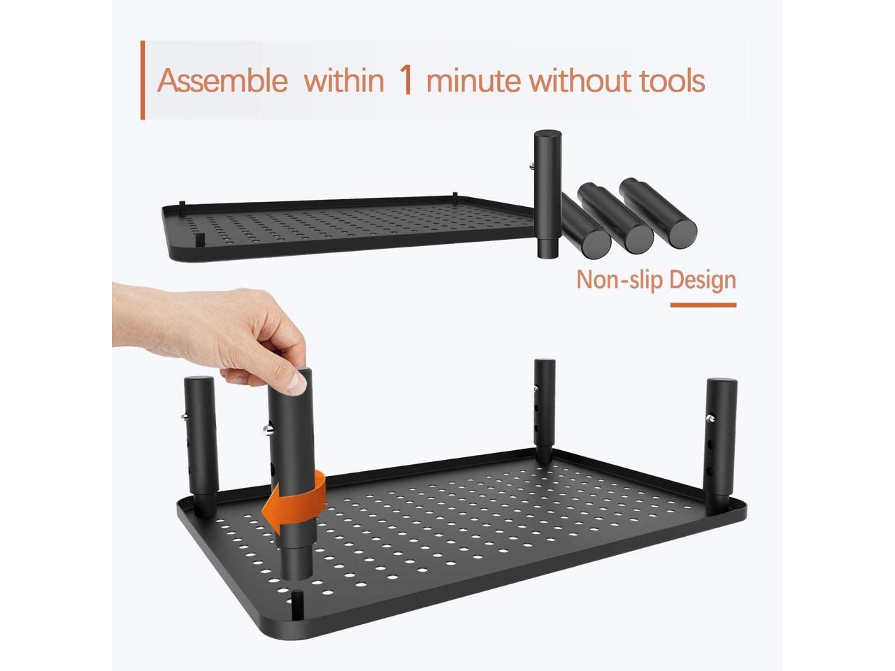 PUTORSEN Monitor Stand Riser with Vented Metal 3 Height Adjustable Dual Monitor Stand for Computer, Laptop, iMac, PC, Printer, Desktop Ergonomic Monitor Riser Stand with Non-Skid Rubber 2 Pack