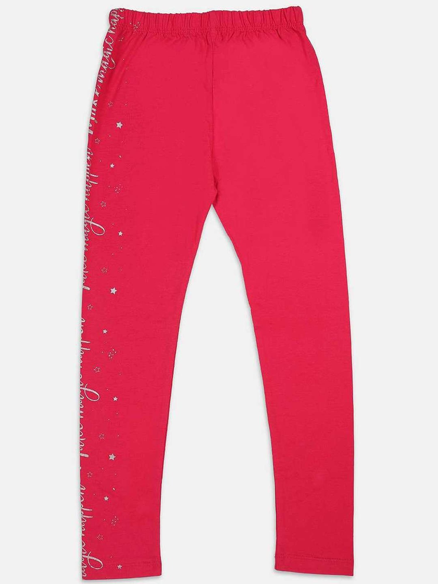 NINS MODA Kids Magenta Pink Printed Leggings