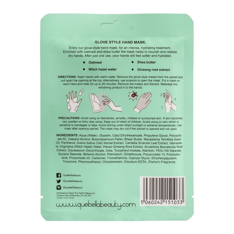 Que Bella Moisturizing Hand Mask - 1 pair
