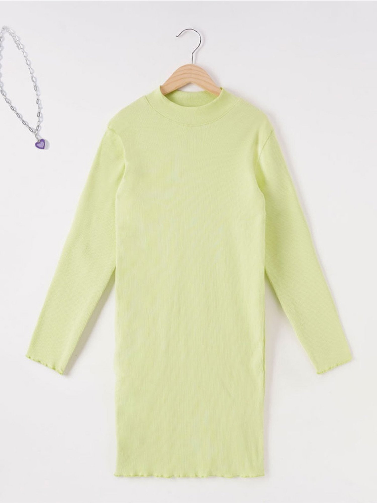 Edheads Kids Green Cotton Straight Fit Full Sleeves Dress