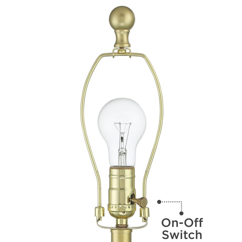 Regency Hill Mid Traditional Glam Style Table Lamps Set of 2 Pedestal Gold Ribbed Glass White Drum Shade Living Room Bedroom House