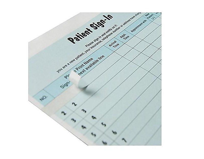 Tabbies Patient Sign-In Label Forms 8 1/2 x 11 5/8 125 Sheets/Pack Blue 14531