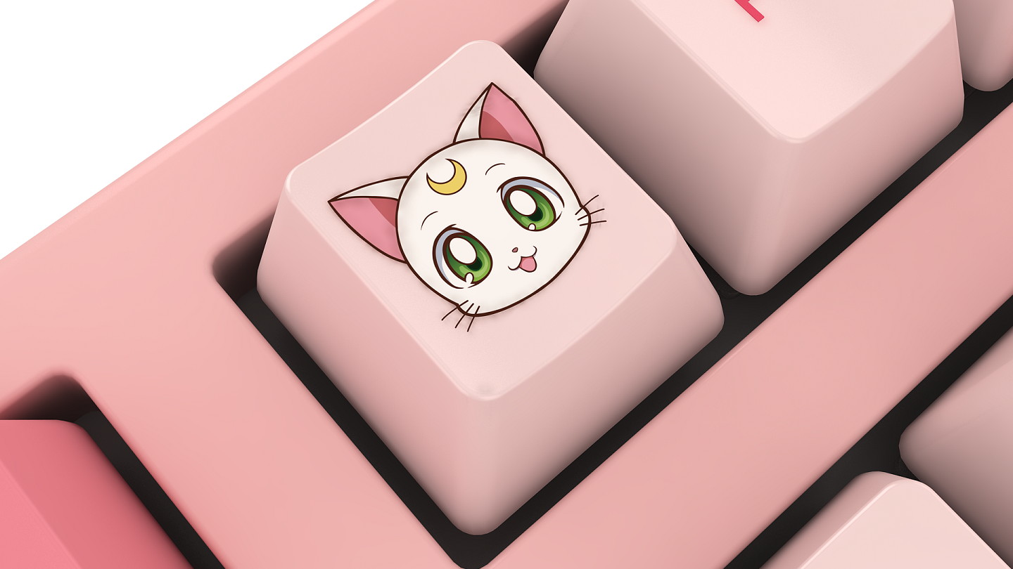 Akko 3108V2 Sailor Moon Gaming Mechanical Keyboard Pink Switch Double Shot Dye Sub PBT Keycaps NKRO Detachable USB Type-C Pink Cat Paw