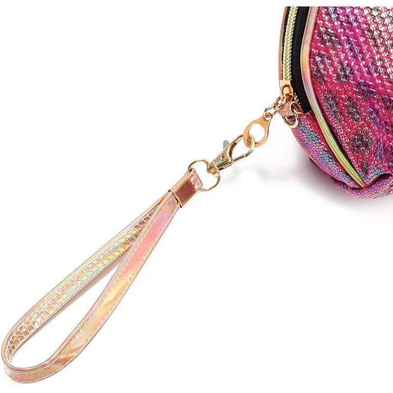 3-Pack Leopard Print Half Moon Travel Cosmetic Makeup Bag, Jewelry Organizer Pouch For Women