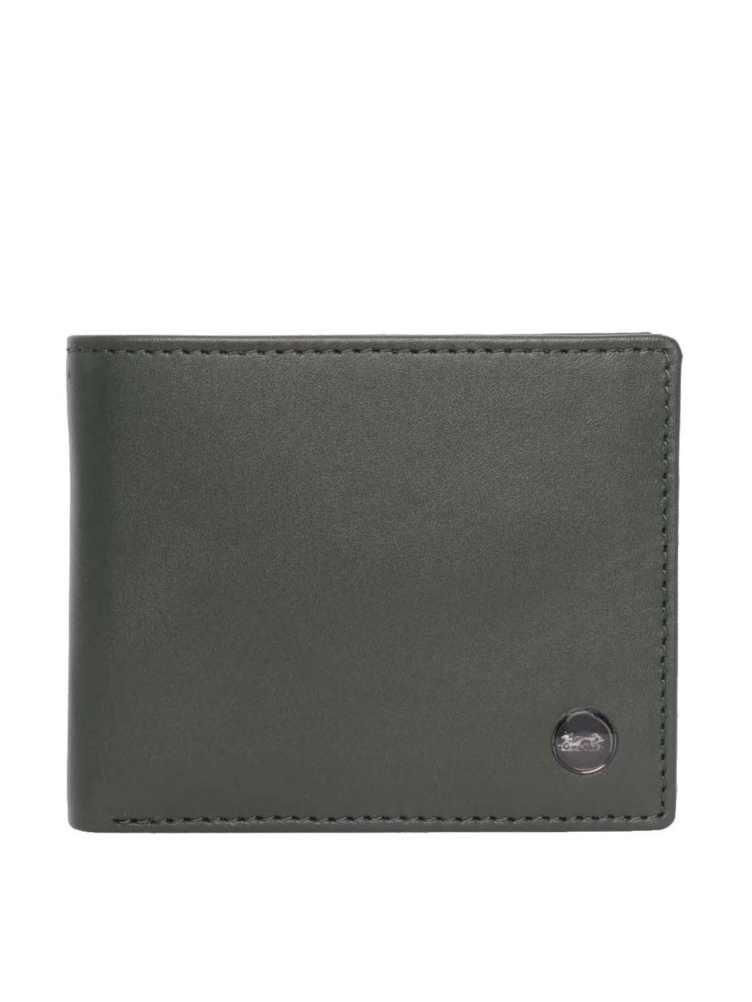BELWABA Olive Casual Leather Bi-Fold Wallet for Men