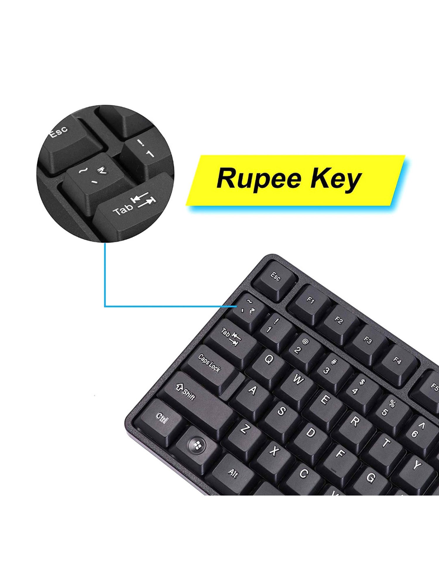 Zebronics Zeb-K20 Keyboard & Zeb-Rise Mouse Combo Set (Black)