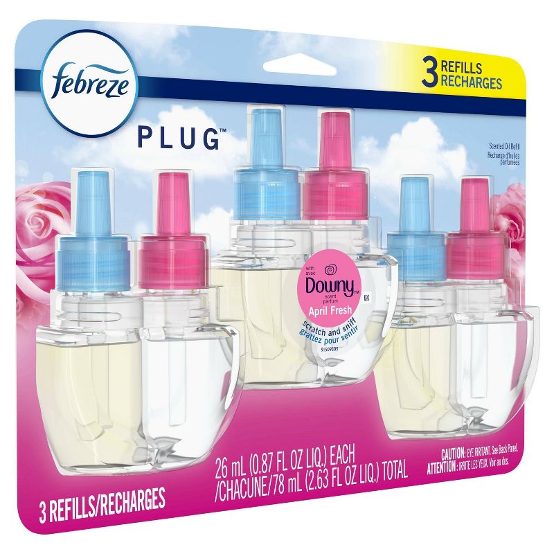 Febreze Plug Downy April Fresh Refill with Fade Defy Technology - 3ct