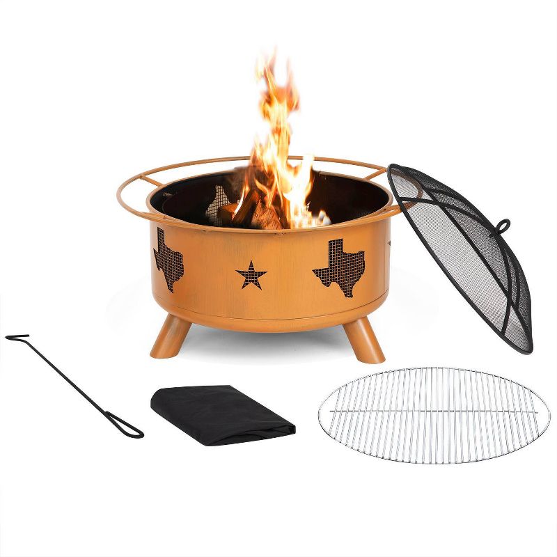 30" Wood Burning Fire Pit Bowl - Orange - Nuu Garden