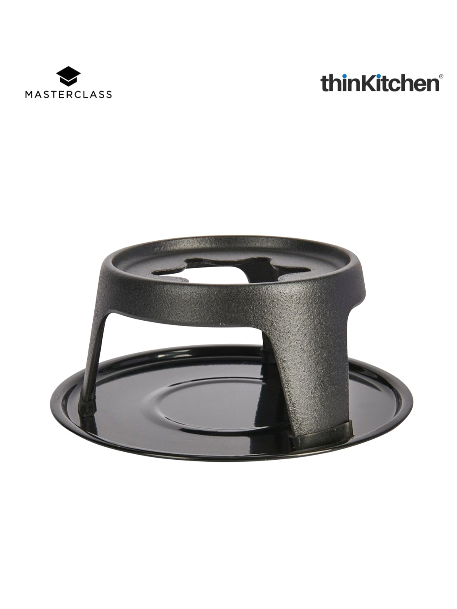 MasterClass Enamelled Black Cast Iron Fondue Set