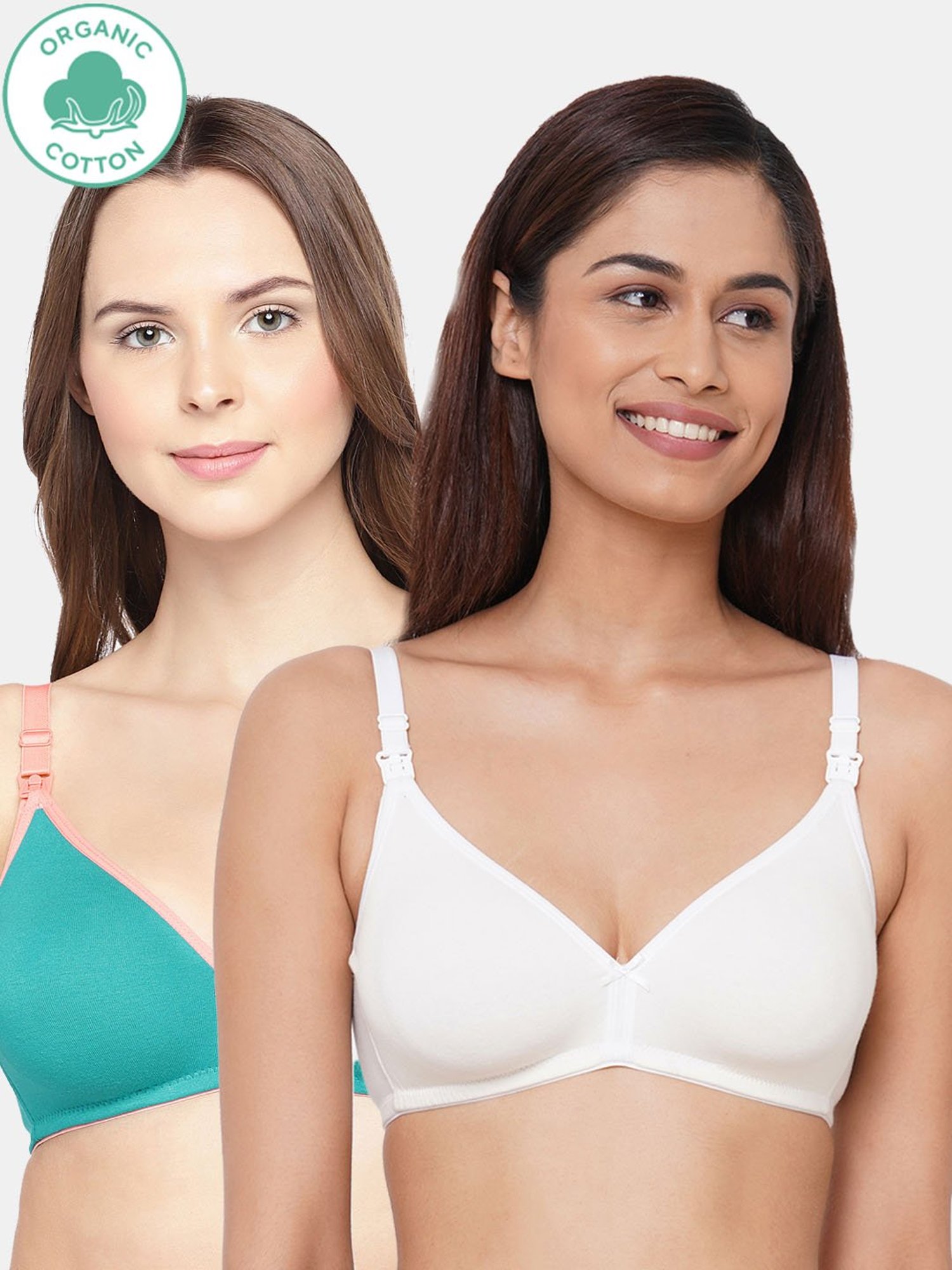 Inner Sense Multicolored Non Wired Non Padded Nursing Bra (Pack Of 2)