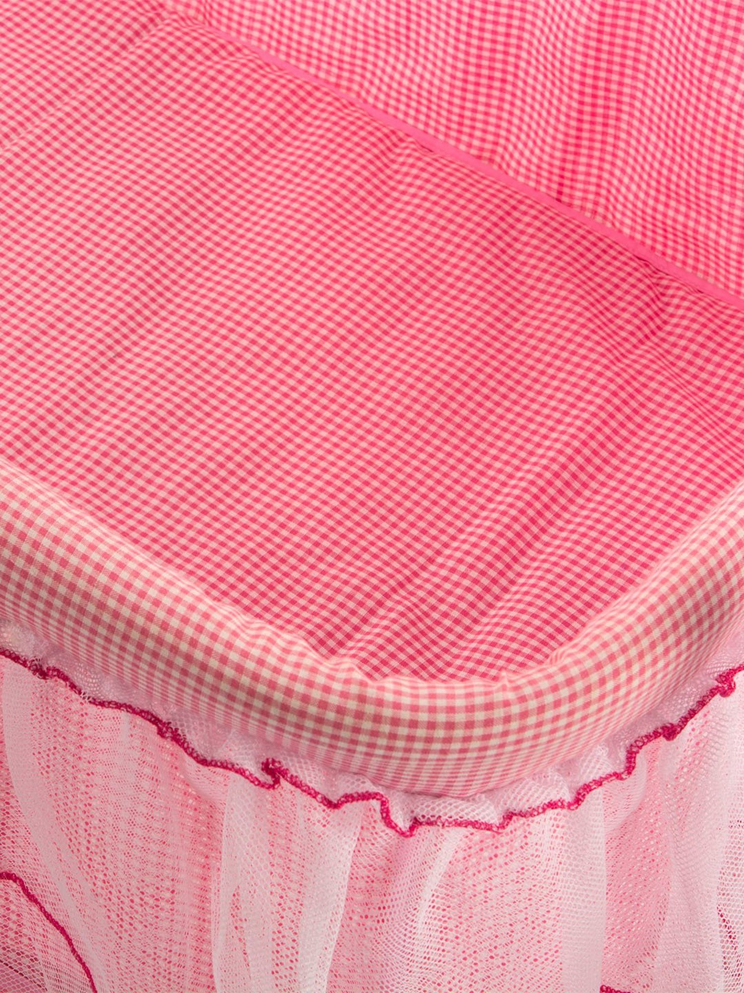 Kiddery Pink Baby Cradle with Mosquito Protection Net (Age 0-8 Months)