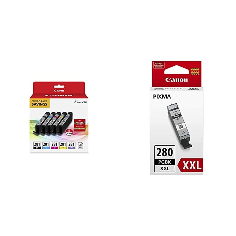 CLI-281 BKCMYPB / 20 Sheets 5"x5" Square Combo Pack Compatible to TS9120 Series,TS8120 Series, TS8220