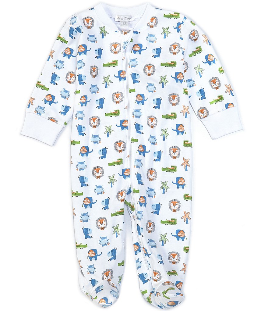Kissy Kissy Baby Boys Newborn-9 Months Jungle Zip Footed Coverall