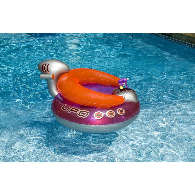 Swimline 9078 Inflatable UFO Lounge Chair Swimming Pool Float with Squirt Gun