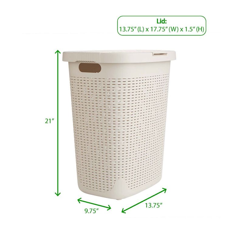 Mind Reader 50 Liter Laundry Hamper, Ivory