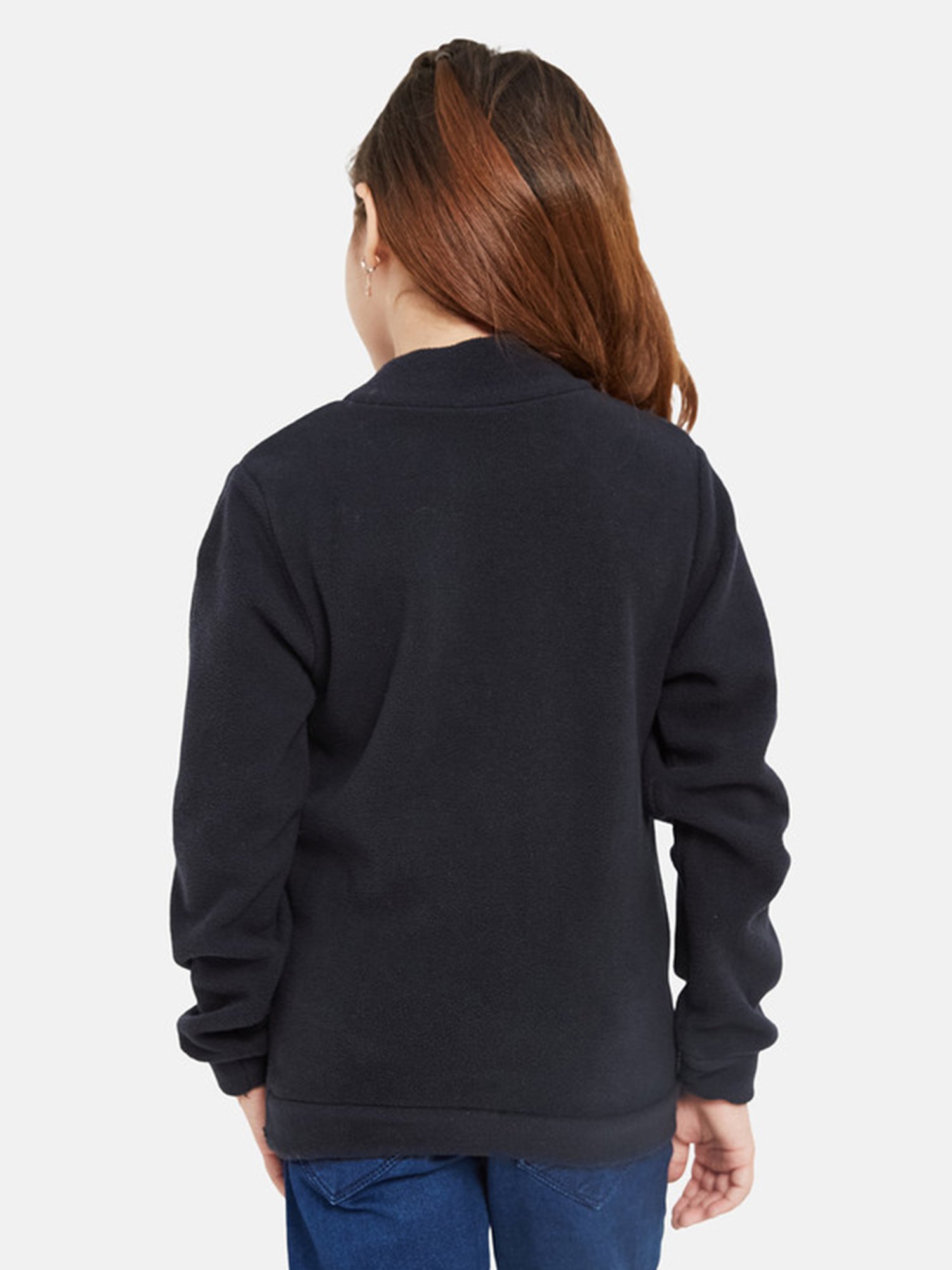 METTLE Kids Navy Solid Full Sleeves Sweatshirt