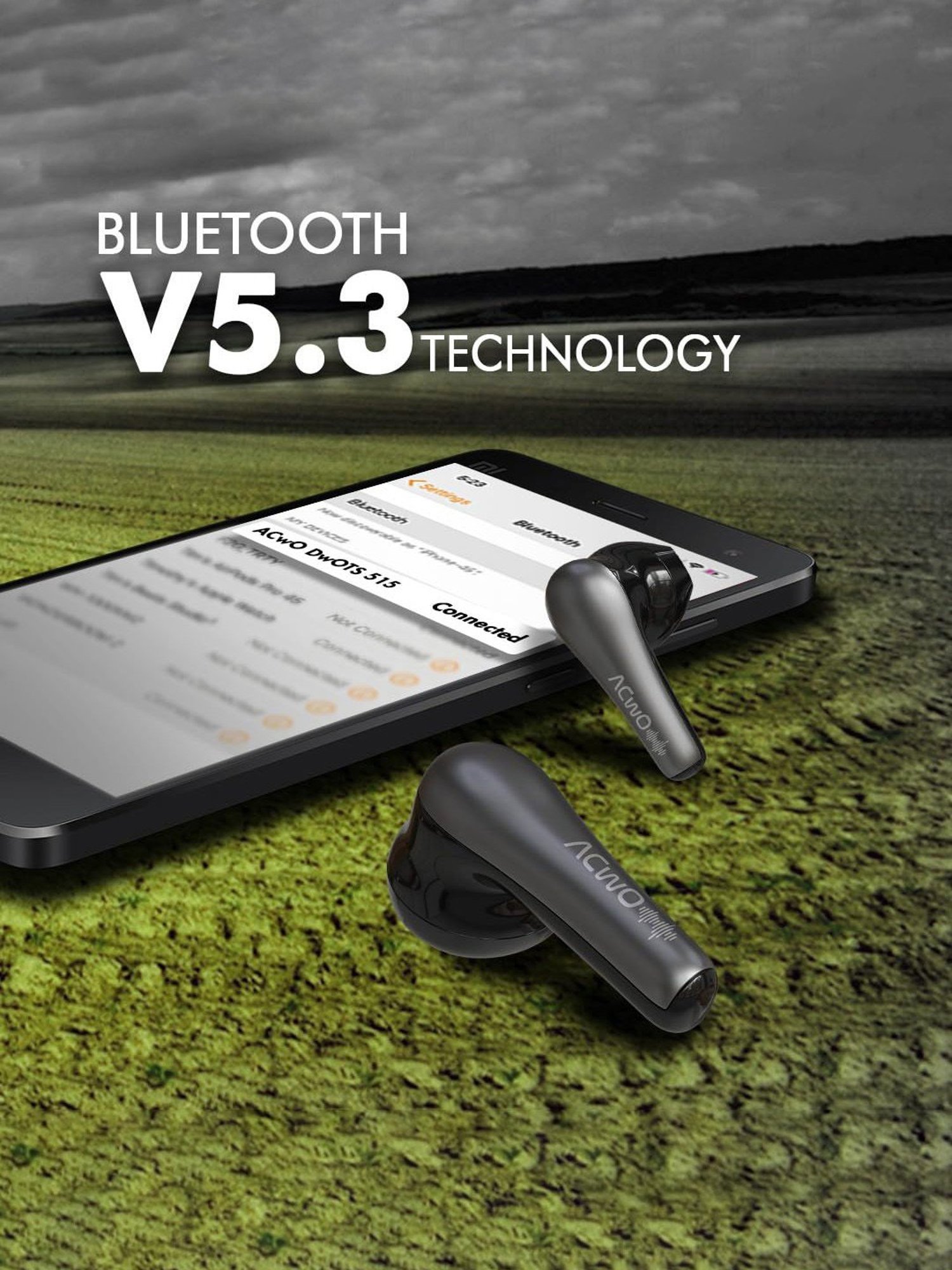 ACwO DwOTS 515 In Ear BT Earbuds with 50H Playtime, AI-ENC Technology (Raven Black, True Wireless)