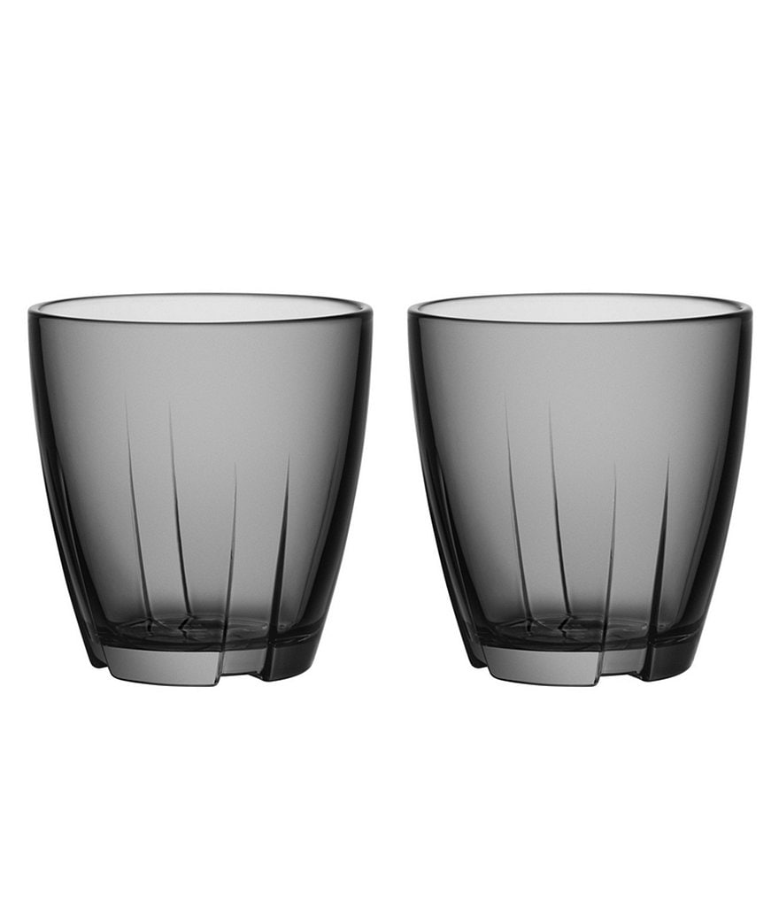 Kosta Boda Bruk Small Tumbler Smoke Grey, Set of 2