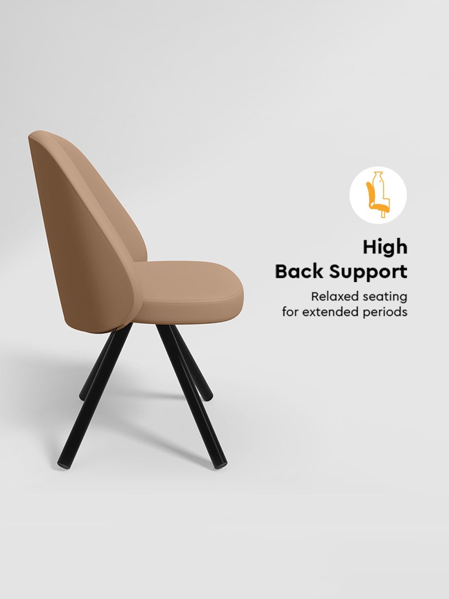 Godrej Interio Fraise Beige Leather Dining Chair (Set of 2)