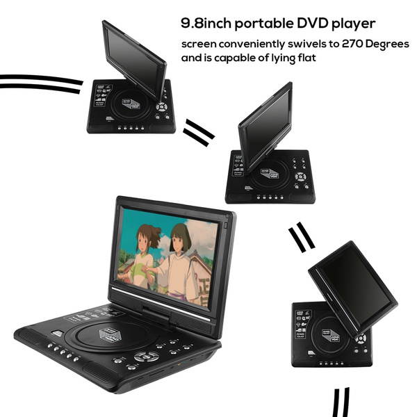 7.8 Inch Portable DVD Player Digital Multimedia Player U Drive Play with FM TV Game Card Read Function VCD DVCD MP4 MP5