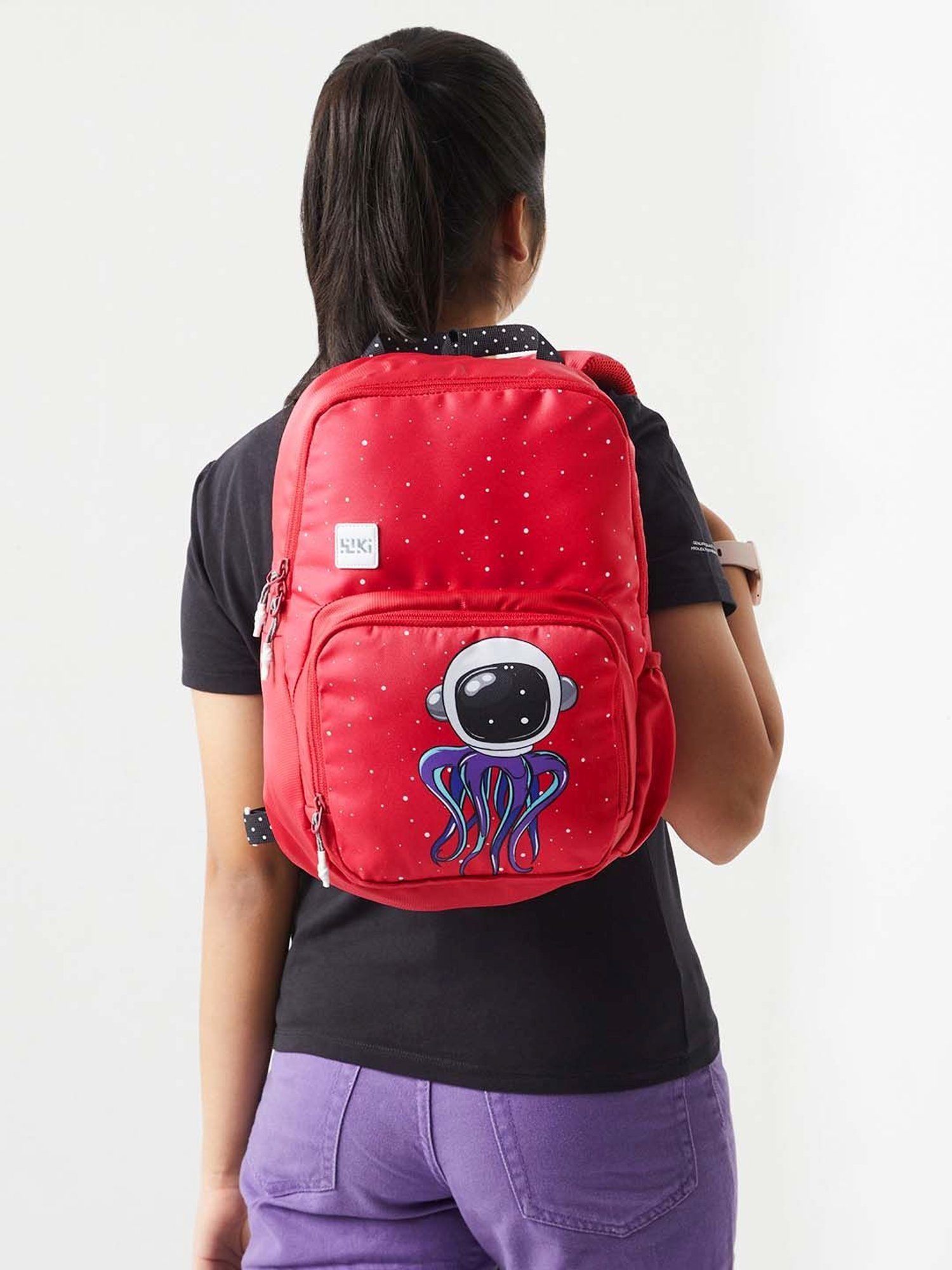 Wiki Back to School Champ 1 Red Polyester Printed Backpack - 11 Ltrs