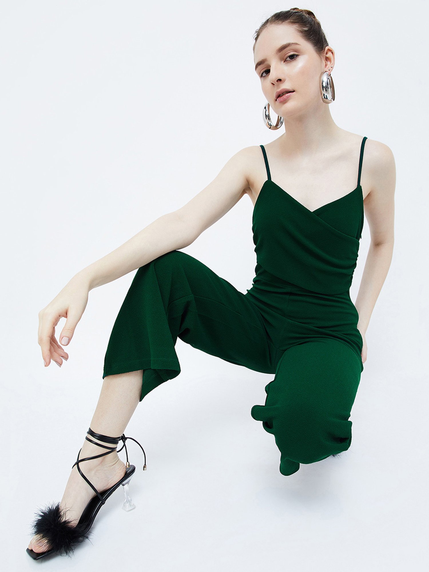 Ginger by Lifestyle Green Sleeveless Jumpsuit