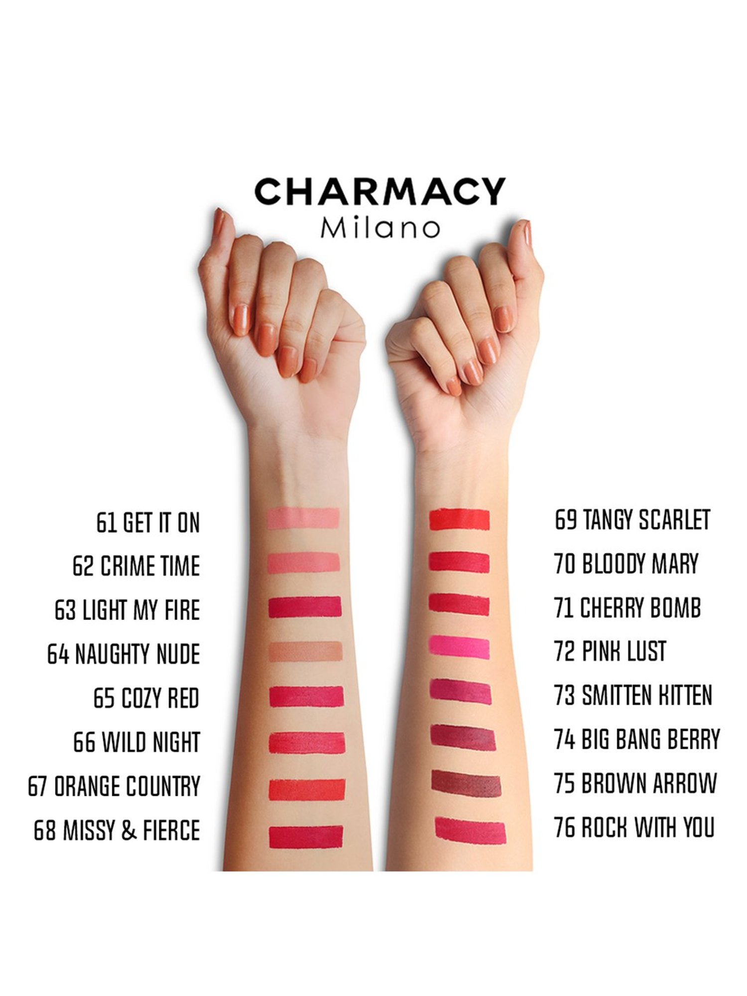 CHARMACY Milano Longstay Matte Lipstick 64 Naughty Nude - 2.8 gm
