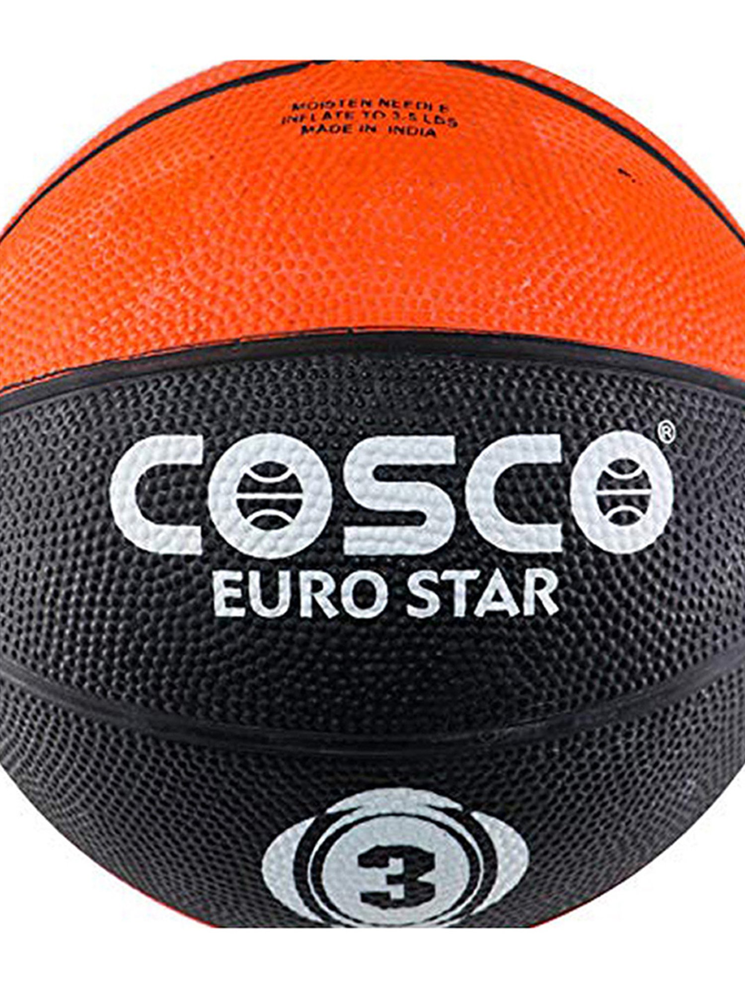 Cosco Leather Euro Star Basketball (Multicolor) Size - 3
