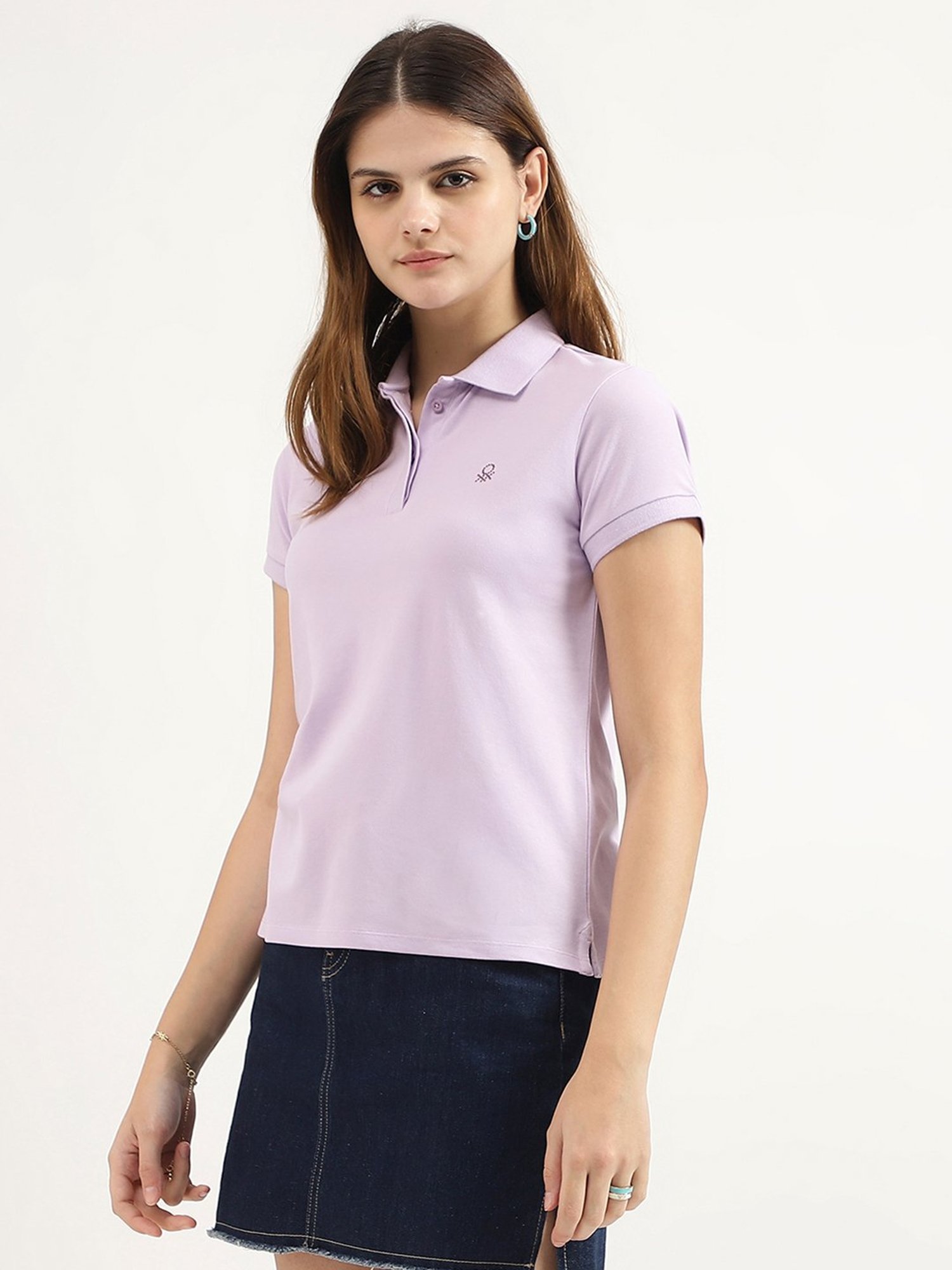 United Colors of Benetton Light Purple Polo T-Shirt