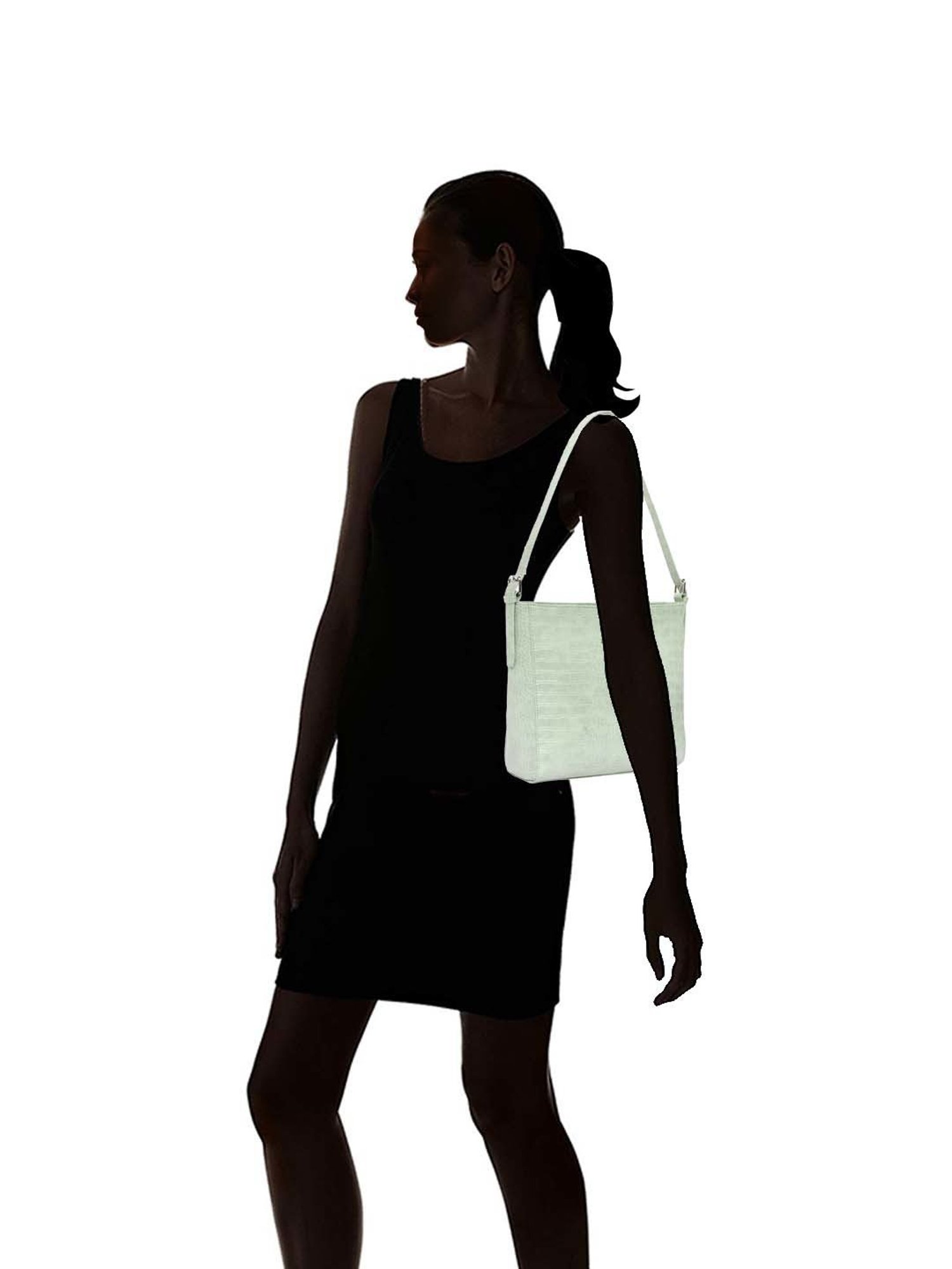 Lino Perros Green Textured Medium Shoulder Bag