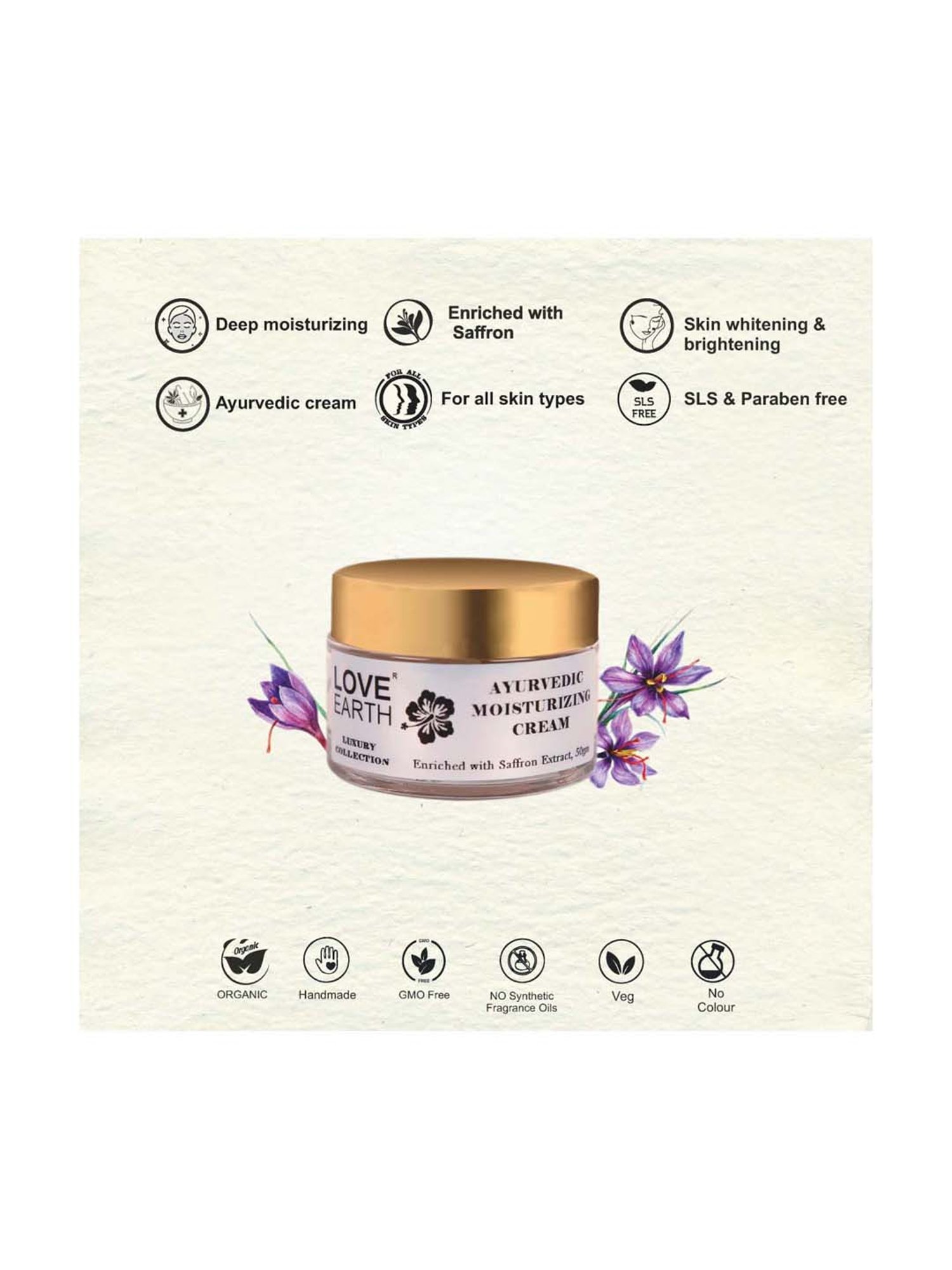 Love Earth Ayurvedic Moisturizing Cream - 50 gm