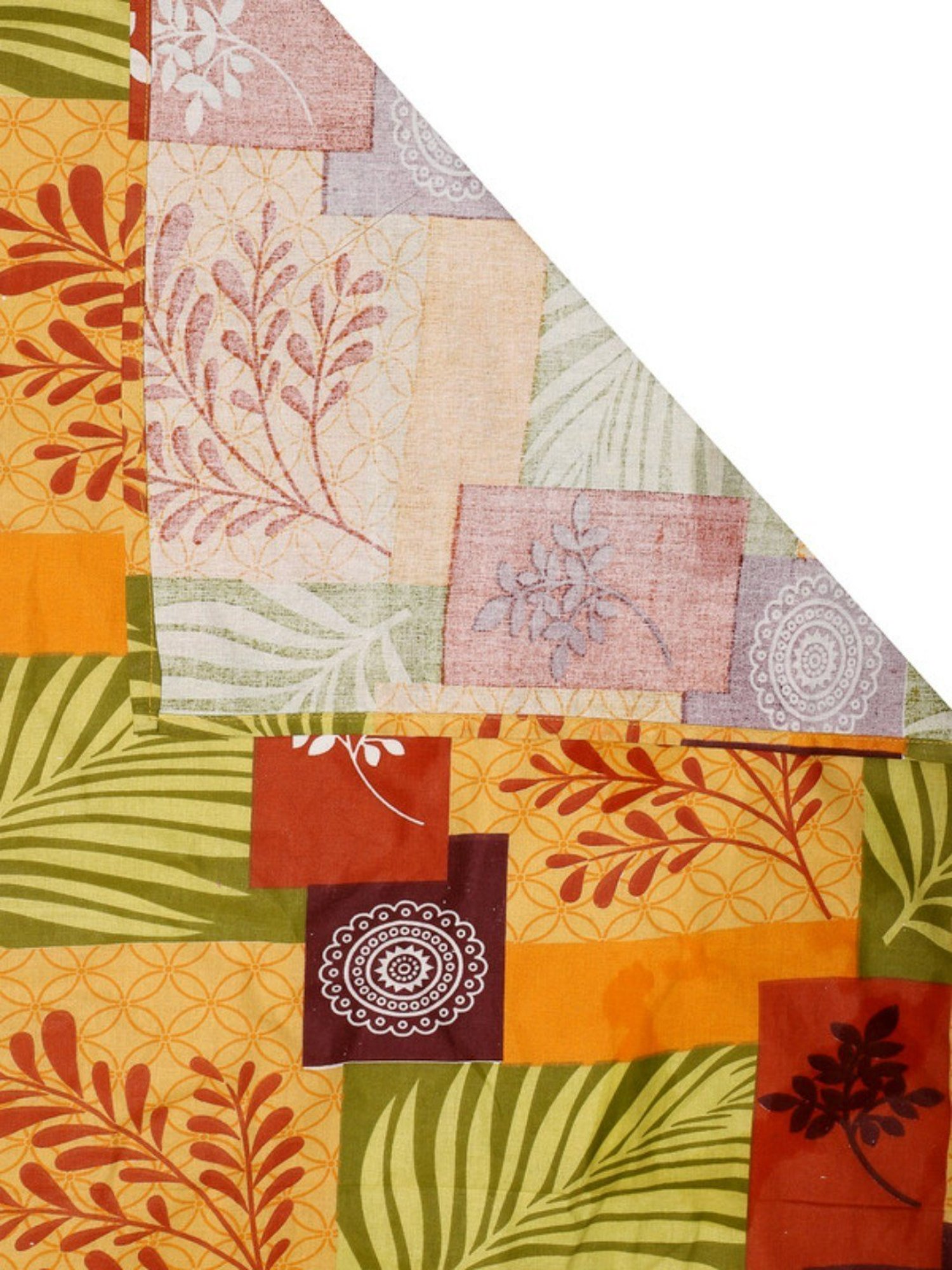 Dhrohar Printed Yellow & Brown Cotton 180 TC Double Bedsheet with 2 Pillow covers