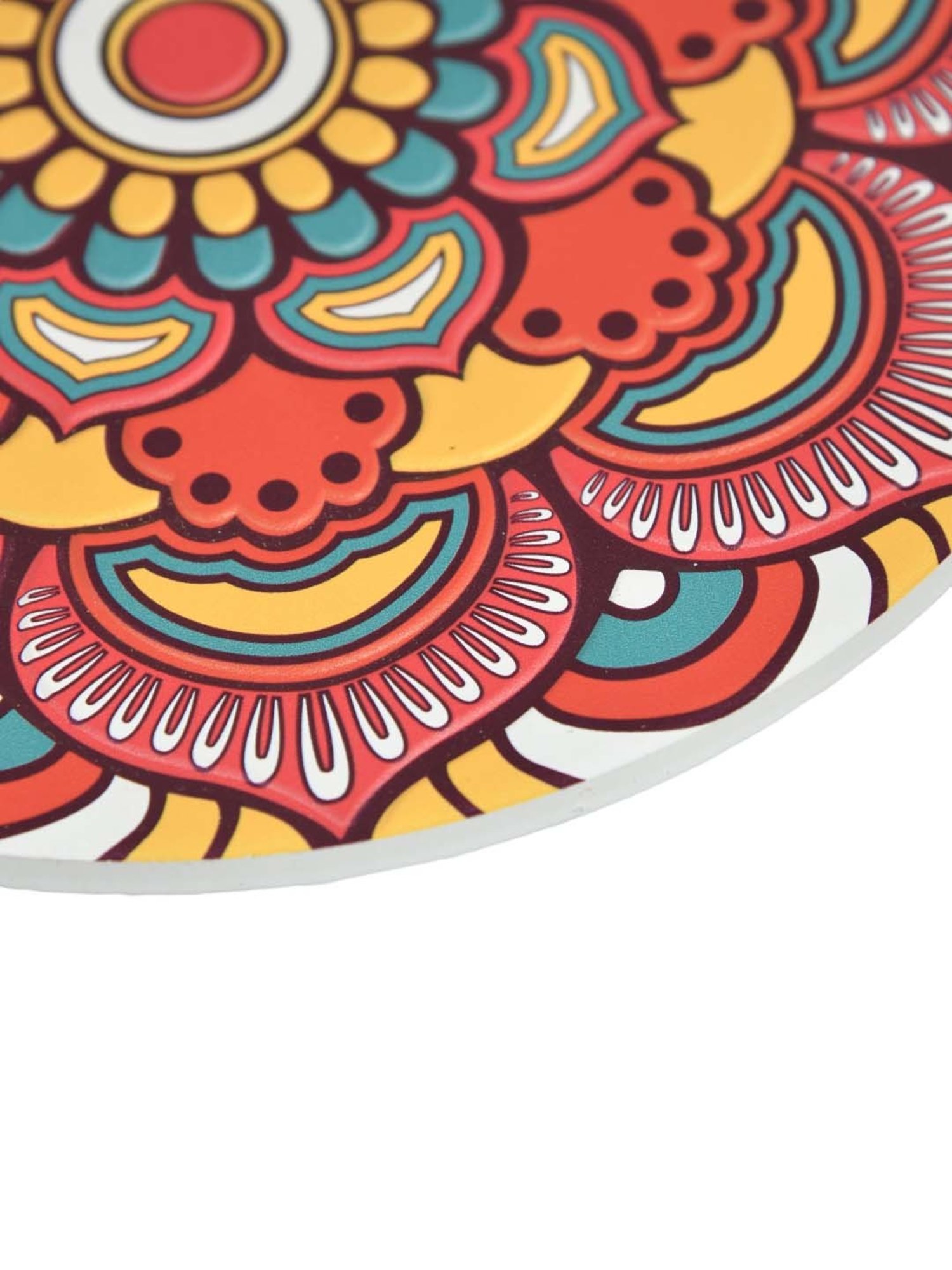 TAYHAA Red & Yellow Ceramic Delightful Mandala Coasters - Set of 2