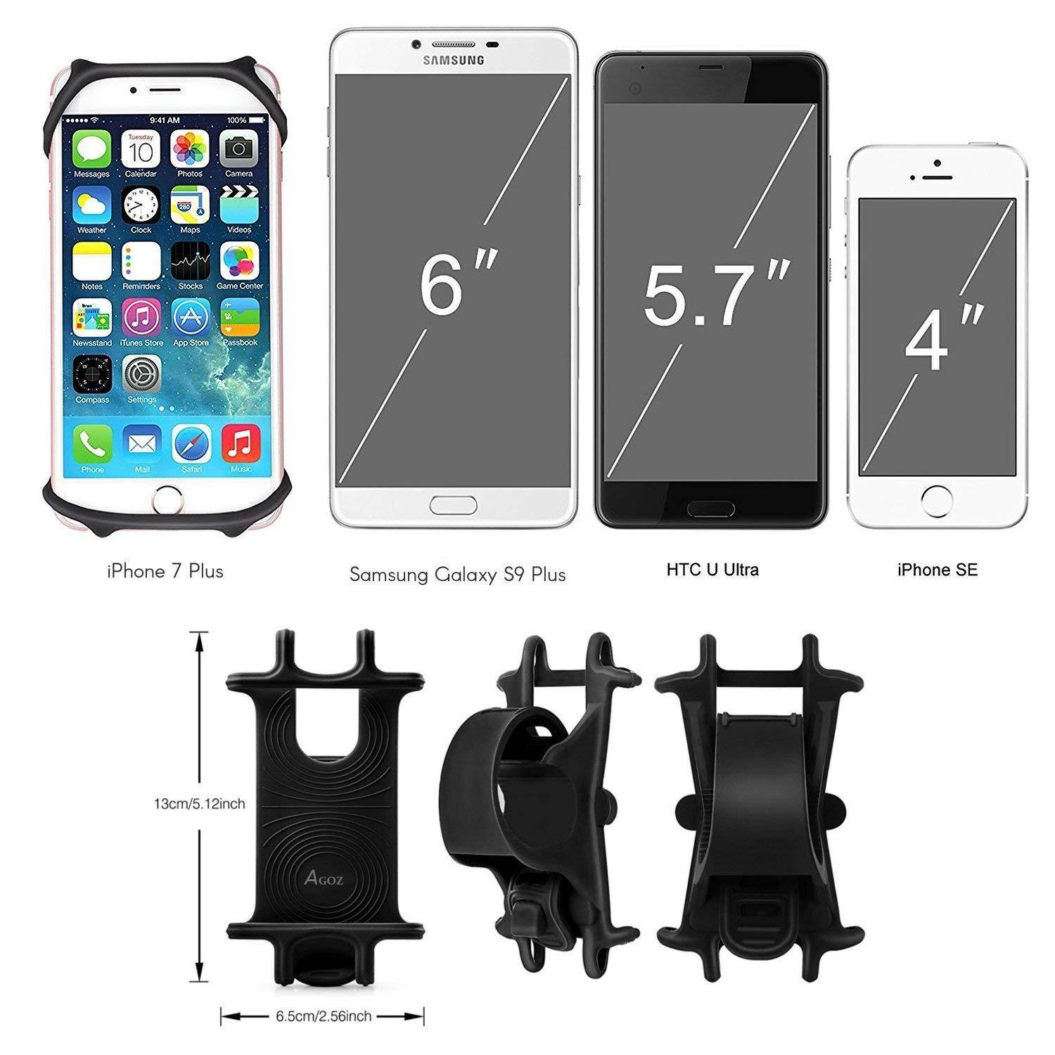 Bike Cell Phone Mount Holder Bicycle Motorcycle Stroller ATV MTB Golf Cart Handlebar Samsung Galaxy S9 Plus, S9, Note 8/9,S8, S8 Plus, S7, Note 5, J7, J7V, Sky PRO, Prime, Perx, J3, J3V (Black)