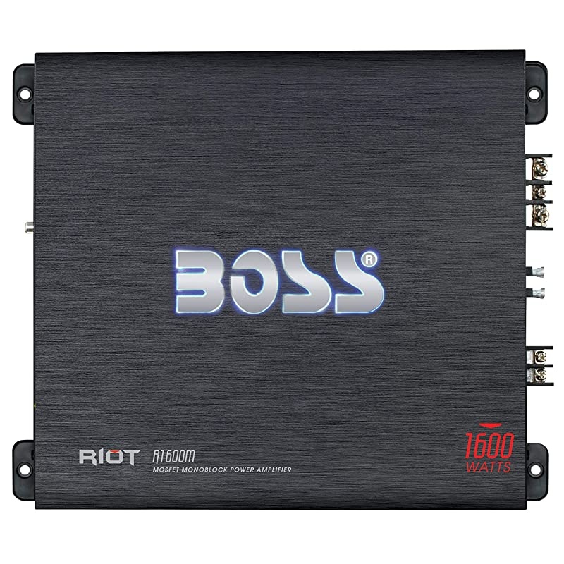 R1600M Monoblock Car Amplifier 1600 Watts 24 Ohm Stable Class AB Mosfet Power Supply Great for Car Subwoofers