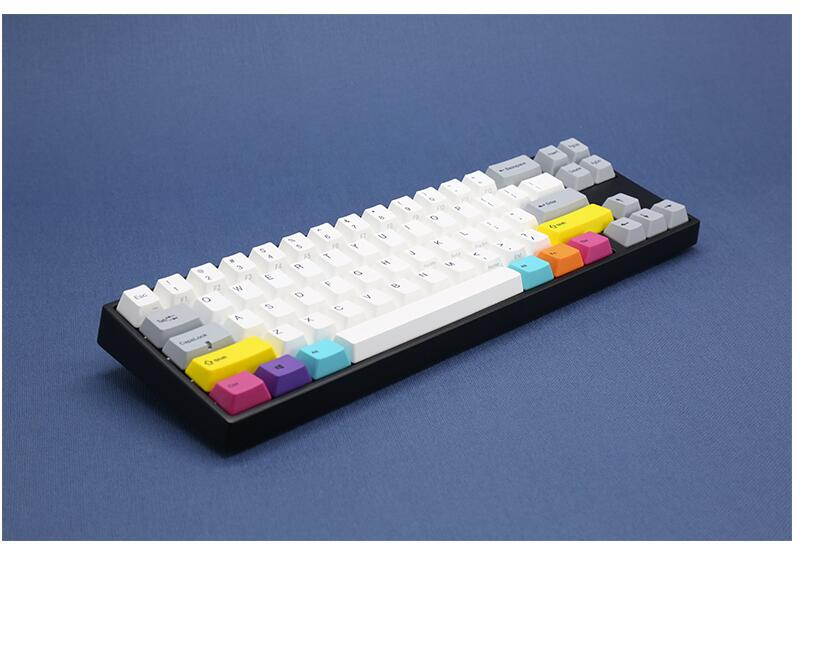 Varmilo  Ergonomic Design,Cool Exterior  68 Keys Type-C Cable Detachable Cherry  Red,  4.0Bluetooth and USB Wired Dual-mode Mechanical Keyboard,PBT Keycaps - CMYK Verison( Bluetooth Adapter Included)