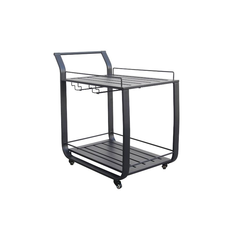 Slat Top Serving Cart - Gray - Apollo Outdoor