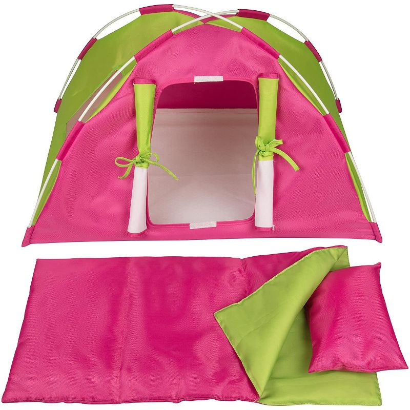 Dress Along Dolly Camping Bed Tent with Sleeping Bag and Pillow for American Girl Doll