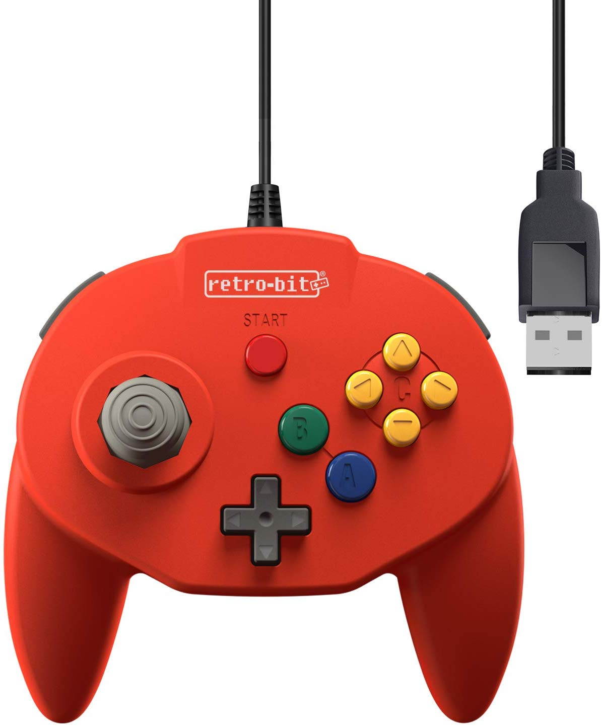Retro-Bit Tribute N64 USB Controller for PC/Mac, Nintendo Switch - Red NEW