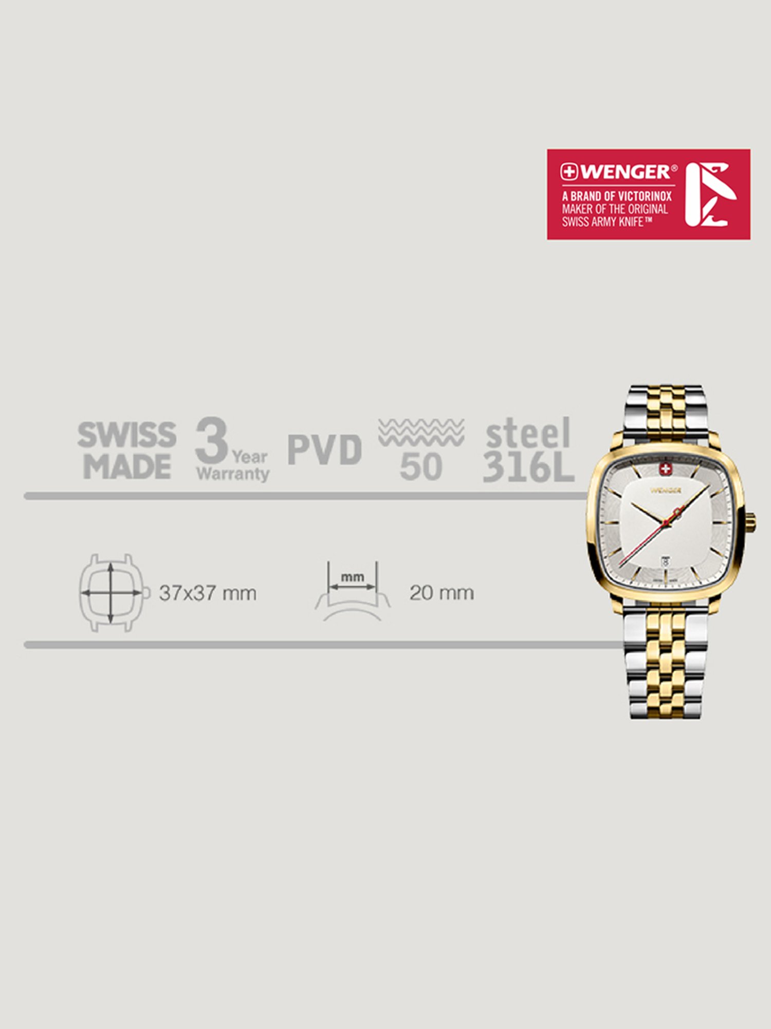 Wenger 01.1921.104 Analog Watch for Men