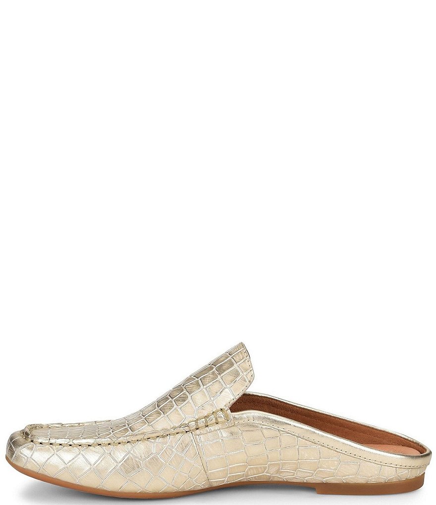 Born Capricorn Embossed Leather Mule Slides