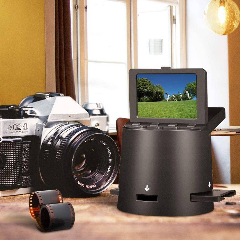 DIGITNOW Film &Slide Scanner with 22MP, Converts 35mm, 126, 110, Super 8 Films, Slides, Negatives to JPEG, Tilt-Up 3.5" LCD, Includes Cables, Film Inserts, MAC and PC Compatible