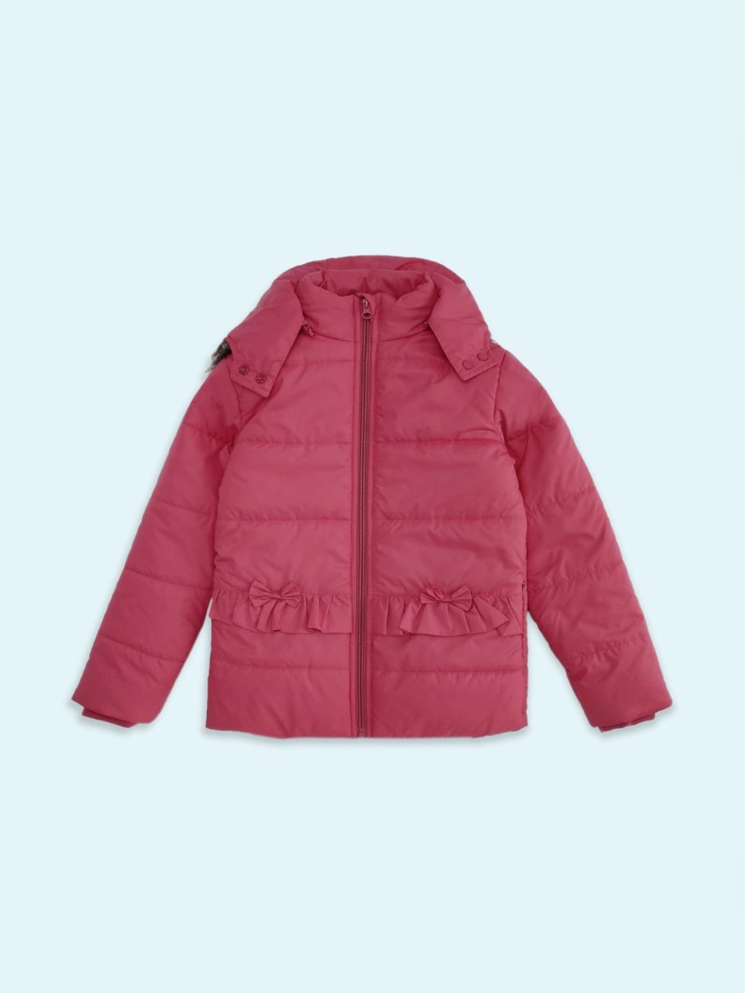 Pantaloons Junior Pink Cotton Regular Fit Full Sleeves Jacket