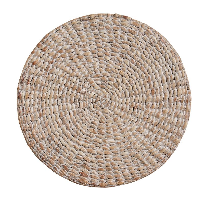 Split P Braided Hyacinth Round Placemat Set - White