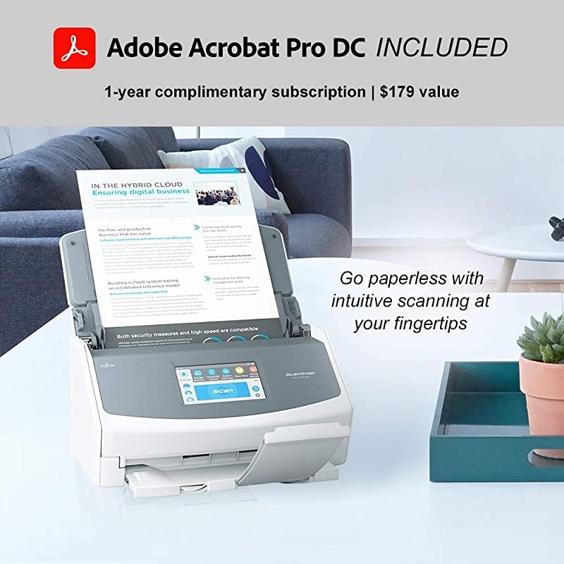 ScanSnap iX1500 Deluxe with Adobe Acrobat DC Pro for Mac & PC (White)