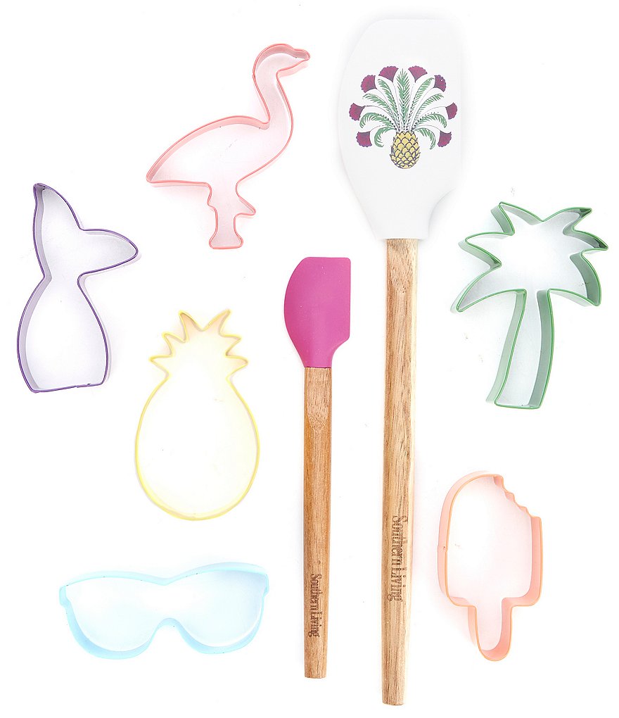 Southern Living Set of 8 Summer Cookie Cutters and Silicone Spatulas