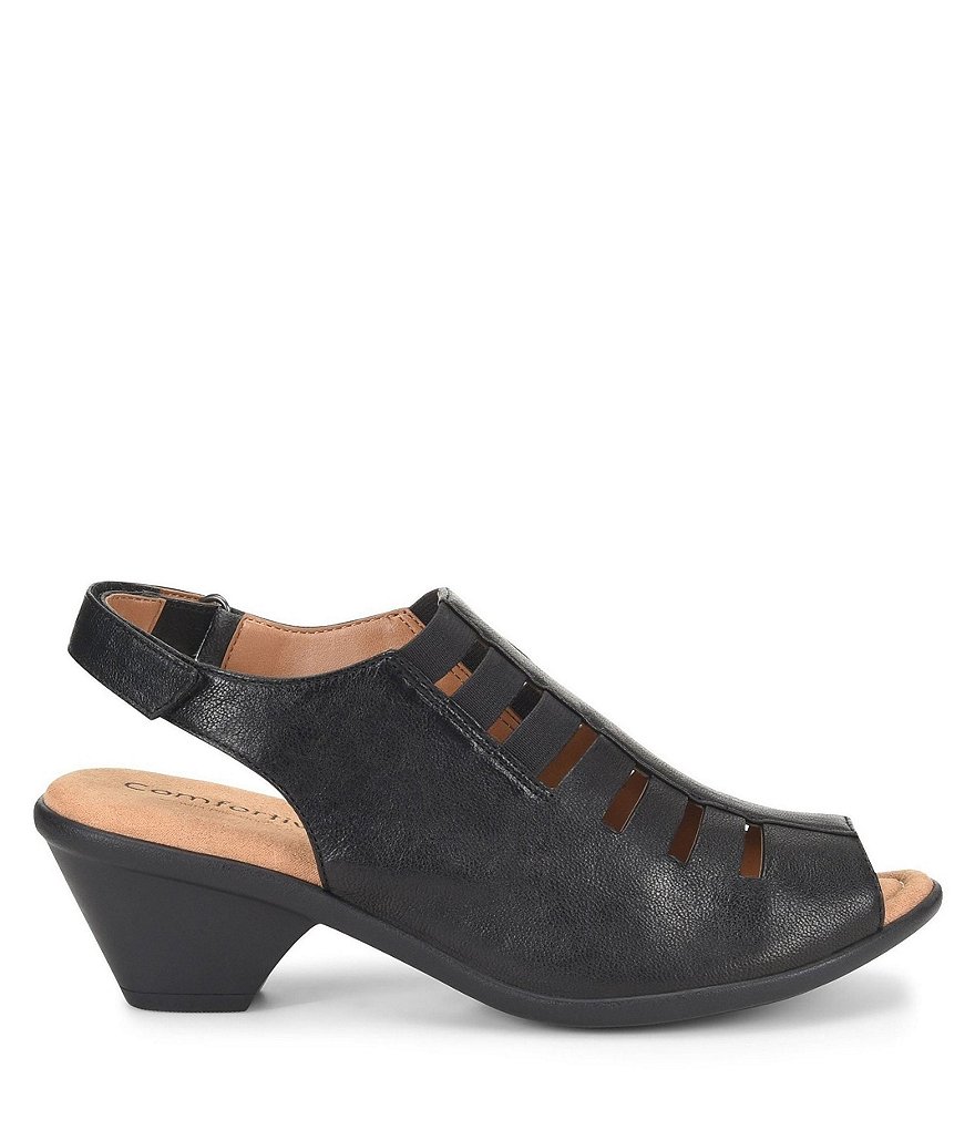 Comfortiva Faye Leather Block Heel Sandals